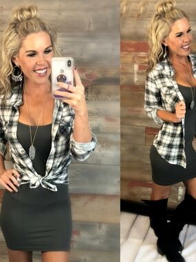 Passport Black & White Plaid Button-Up Shirt